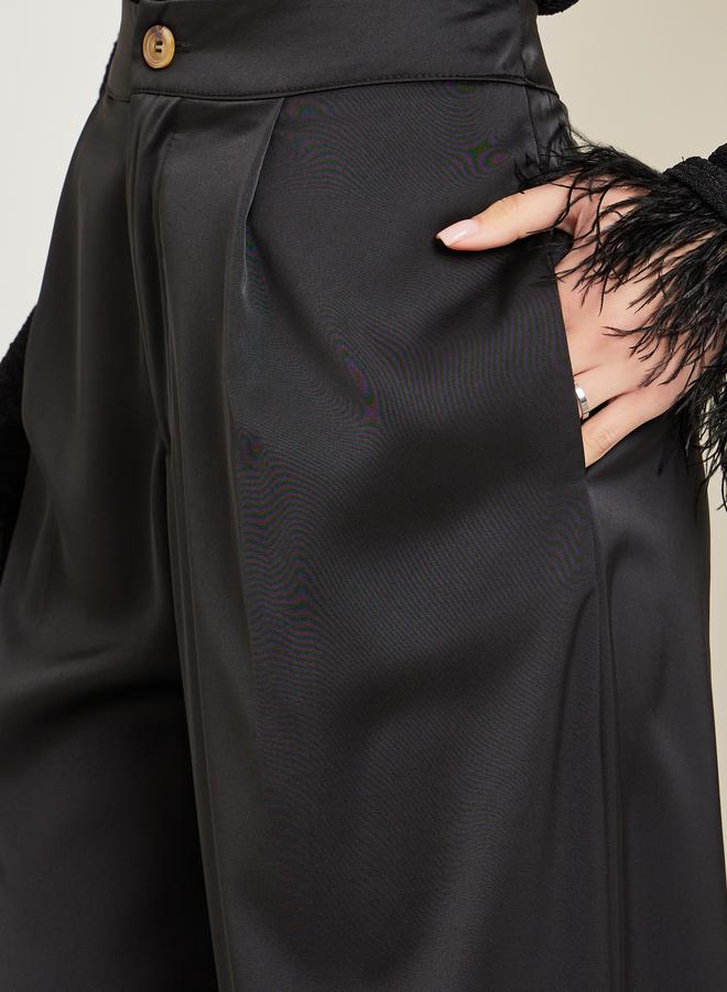 Styli Women Black Wide Leg Pants - Image 2